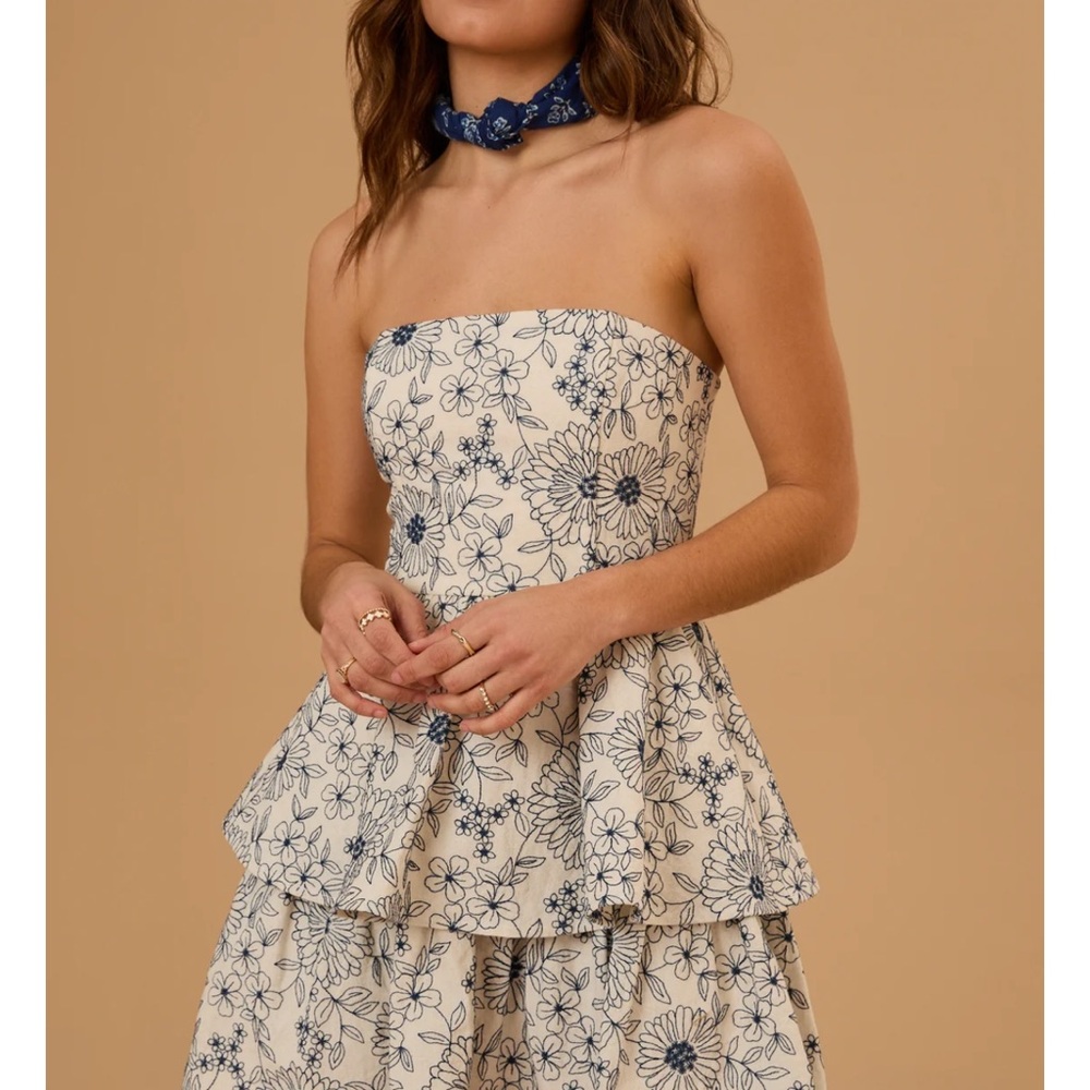 Altar'd State Strapless Ruffled Sundress